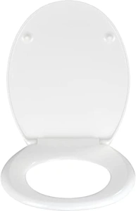 WENKO 20544100 Toilet seat Jaws rustproof stainless steel mounting, Plastic Duroplast, 38 x 45 cm, Multicoloured