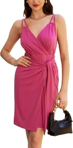 GRACE KARIN Women's Elegant Sleeveless V-Neck Dress Front Slit Cocktail Dress