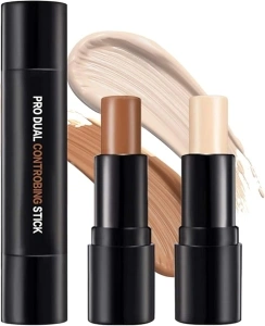 ONLYOILY Concealer,Concealer Contour Highlighter Stick Contour Stick, Highlight Stick,Professional Waterproof Concealer Contouring Pen,Double-End Make up Concealer Contouring Sticks Cream (01)