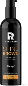 BYROKKO Shine Brown Premium XXL Tan Accelerator Oil, for Sunbed & Outdoor Sun,Tanning Achieve a Natural Tan with Natural Ingredients. Coconut Oil, Walnut Oil, Hazelnut Oil, (150 ml)