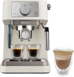 De'Longhi Manual Coffee Machine Stilosa EC260.CR, 15 Bar Pressure, Cappuccino System, Automatic Switch-Off, Compatible with ESE pods, 2 Level Tray, Capacity 1L Cream