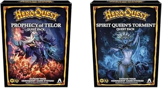 Avalon Hill HeroQuest Prophecy of Telor Quest Pack, Requires HeroQuest Game System to Play & HeroQuest Spirit Queen's Torment Quest Pack, Requires HeroQuest Game System to Play