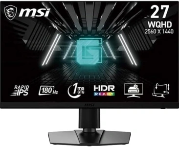 MSI G272QPF E2 27 Inch WQHD Gaming Monitor - 2560 x 1440 Rapid IPS Panel, 180 Hz / 1ms GtG, 125% sRGB colour gamut, Adaptive-Sync - DP 1.4a, HDMI 2.0b CEC