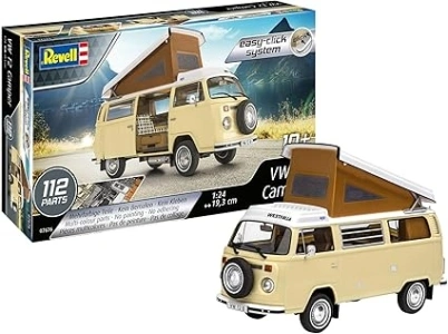 Revell Easy-Click 07676 VW T2 Camper 1:24 Scale Unbuilt/Pre-coloured/Click-Together (Non-Glue) Plastic Model Kit