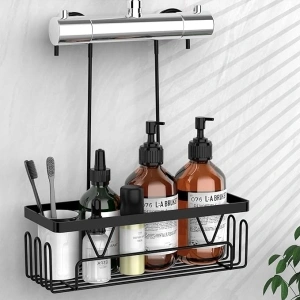 Kegii Shower Caddy Hanging, Bathroom Shower Storage with Hanger, Shower Shelf Hanging Hooks, Shower Tidy Organiser Accessories Black