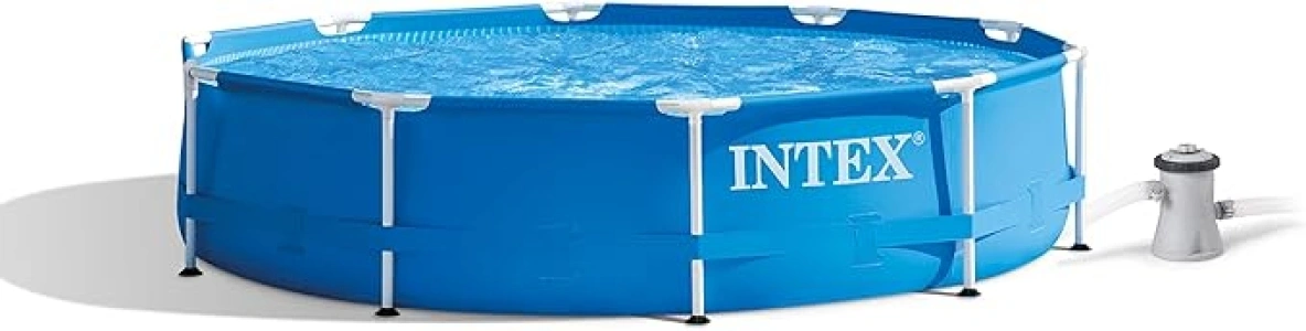 Intex 28202UK 10ft x 30in Metal Frame Swimming Pool with Filter Pump, 4,485 liters, Blue, 305x76 cm