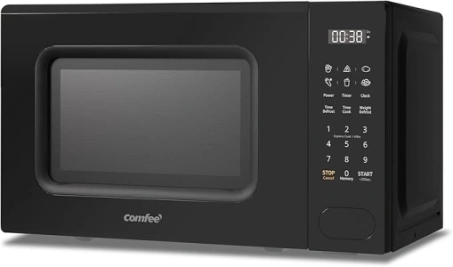 COMFEE' 700w 20 Litre Digital Microwave Oven with 6 Cooking Presets, Express Cook, 11 Power Levels, Defrost, and Memory Function - Black - CM-E202CC(BK)