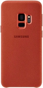 Samsung Alcantara Fabric Qi Charging Compatible Case Cover for Galaxy S9 - Red,EF-XG960AREGWW