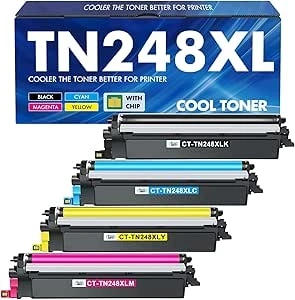 TN248 TN248XL TN-248XL MFC-L3740CDWE Toner: Compatible for Brother MFC-L3760CDW TN-248 HL-L3240CDW TN 248XL 248 TN-248CMYK HL-L3220CWE DCP-L3560CDW MFC-L3740CDW MFC-L8390CDW DCP-L3520CDWE Cartridge