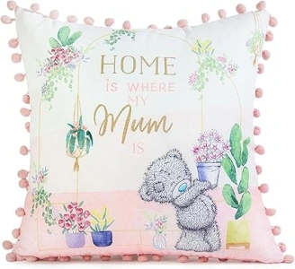 Me To You Tatty Teddy 'Mum' Cushion with Pom-Pom Trim - Official Mother's Day Collection