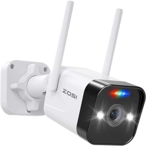 ZOSI 2.5K WiFi Security Camera with Person Vehicle Detection, 4MP CCTV Camera Outdoor Indoor, Home Surveillance Camera with Spotlight Siren, Color Night Vision, 2-Way Audio, Cloud/SD Card Storage