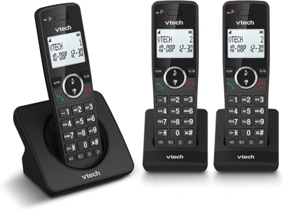 VTech ES2002 DECT Cordless Phone with Nuisance Call Blocker,Easy-to-Read Backlit Display,ECO Mode,Landline Phone with 18 Hours Talk-time,Volume Booster,Handsfree Speakerphone,Speed Dial,Trio Handset