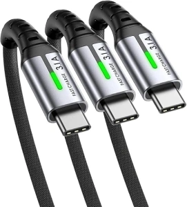 INIU USB C Charger Cable, [3 Pack 0.5+2+2m] USB A to USB C Cable 3.1A Fast Charging, Braided Phone Charger Type C Cable for iPhone 16 15 Samsung Galaxy S23 S22 Switch PS5 Huawei Google Pixel etc.