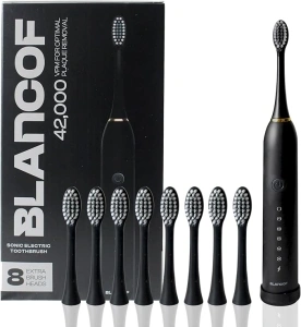 Blancof Sonic Electric Toothbrush, 8 Brush Heads, 6 Cleaning Modes, Rechargeable Toothbrush Fast Charge 3 Hours Last 60 Days