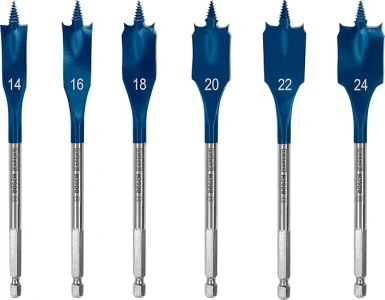 Bosch 6x EXPERT Self Cut Speed Spade Drill Bit Set (for Softwood, Particleboard, Ø 14-24 mm, Professional Accessory Rotary Drill/Drivers)