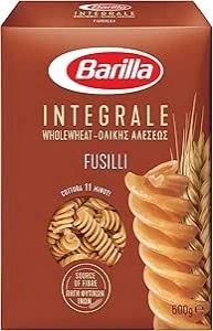 Barilla Wholegrain Fusilli Pasta Integrale, whole durum wheat semolina pasta 500g