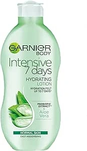 Garnier Intensive 7 Days Aloe Vera Probiotic Extract Body Lotion Normal Skin, Fast Absorbing Non-Greasy Non-Sticky Nourishing Body Moisturiser 400 ml (Packing May Vary)