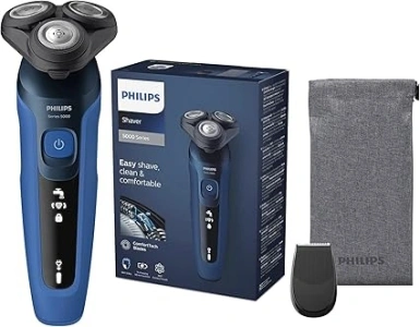 Philips Shaver Series 5000, Wet and Dry Electric Shaver, ComfortTech blades 360°, Contour Heads, Advanced Display, SmartClick Precision Trimmer, S5466/18 For Unisex-Adults