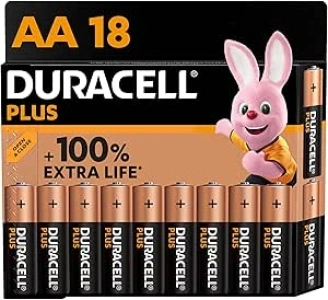 Duracell Plus AA Batteries (18 Pack) - Alkaline 1.5V - Up To 100% Extra Life - Reliability For Everyday Devices - 0% Plastic Packaging - 10 Year Storage - LR6 MN1500