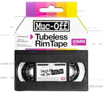 Muc-Off Tubeless Rim Tape, 30mm - Adhesive Rim Tape Tyre Liner for Tubeless Tyres - Tubeless Kit with 10m Roll of Bike Tape for MTB/Road/Gravel Bikes, Pink