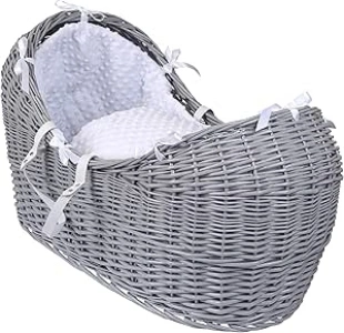 Clair de Lune Dimple Grey Wicker Noah Pod, White