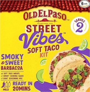 Old El Paso Street Vibes Smoky & Sweet Barbacoa Soft Taco Kit 255g