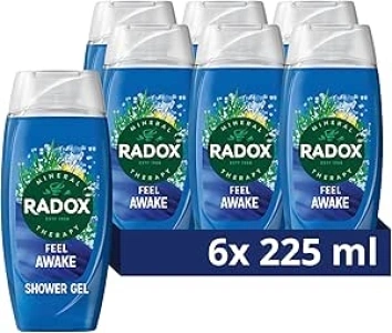 Radox Mineral Therapy Feel Awake Men 2in1 Shower Gel & Shampoo with Fennel & Sea Minerals - 225ml (Pack of 6)