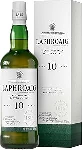 Laphroaig 10 Year Old Scotch | Islay Single Malt Whisky | Peated | Smoky, Salty and Sweet | 40% ABV | 70 cl