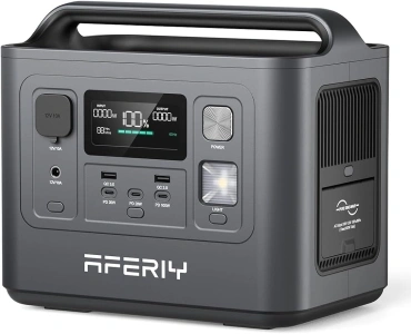 AFERIY Portable Power Station 800W, 512Wh Power Station LiFePO4 Battery, 1 Hour Fast Charging, AC 220V-240V, UPS, 3500+ Charge Circles, Solar Generator for Camping/RV/Home Backup, 7-Year Warranty