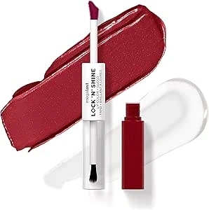 Wet n Wild Megalast Lock n' Shine, Dual-Ended Lip Color and Clear Gloss, Vitamin E and Jojoba Oil Enriched Formula, Big Pout Energy Shade