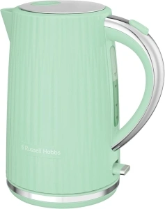 Russell Hobbs Electric Kettle [1.7L] Eden (Removable washable anti-scale filter, Push to open lid, Perfect pour spout, Illuminated power switch, Chrome accents, Pistachio, 3000W) 27364