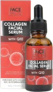 Face Facts Collagen & Q10 Facial Serum | Ubiquinone (Q10) + Collagen + Betaine | Soften + Smooth | Temporarily reduce the appearance of fine lines | 30ml