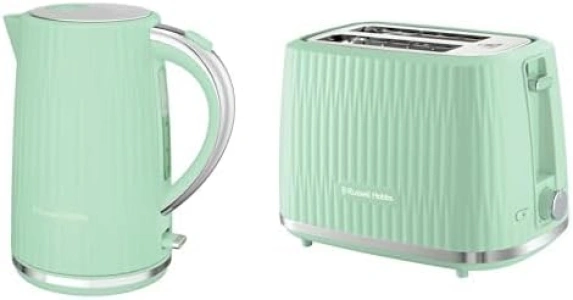 Russell Hobbs Pistachio Green Eden 1.7L Electric Kettle and 2 Slice Toaster