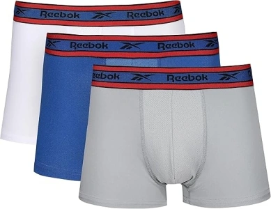 Reebok Men's Calzoncillos De Hombre En Azul/Blanco/Gris Boxer Shorts