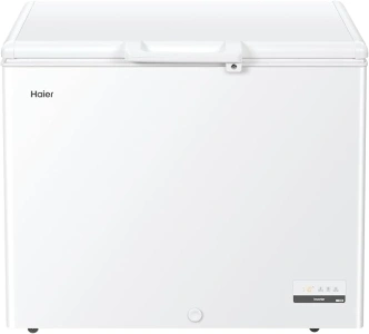 Haier HCE301E Chest Freezer, White, 300L Total Capacity E Rated, Suitable for Outbuilings