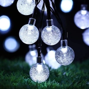 Useber Solar Lights Outdoor, 24Ft 50LED Solar Garden Lights Waterproof Crystal Globe Indoor/Outdoor Fairy Lights Solar Lights for Decking Garden,Party,Camping,Christmas,Festival (Clear White)