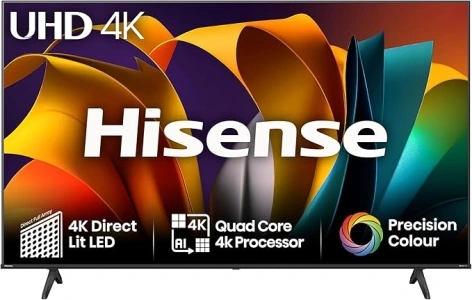 Hisense 65 Inch 4K Smart TV 65A6NTUK - Dolby Vision, Game Mode PLUS with 60Hz VRR ALLM, Smooth Motion, AI Sports Mode, Vidaa OS with Freely, Youtube, Netflix and Disney+ & Now TV (2024 Model)