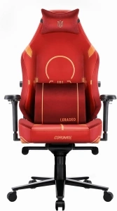 LXRADEO Gaming Chair Computer Chair with 4-way Inner Adjustable Lumbar Support, Flattened Larger Seat PU Leather Ergonomic Armchair Heavy Duty Tile Mechanism Support up to 395 lbs, Armchair, Red