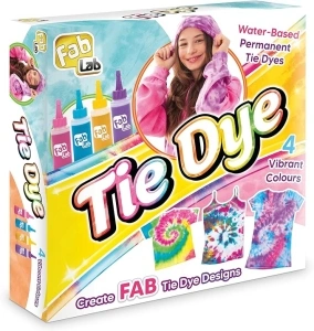 FabLab FL004 Tie Dye Kit Toy, with 4 Large Bottles of Vibrant Colours