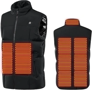 KQIVAM Heated Vest Heated Gilet for Men and Women UK Sale Clearance Unisex 9 Heated Zones USB Electric Heated Body Warmer 3 Temperature Level Zip Up Lightweight Heated Coat Plus Size