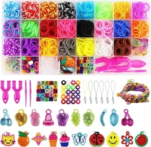 REX-WORLD 2500+ Loom Bands 23 Colors Refill - Friendship Bracelet Making Kit - Gift- DIY Toys - X-mas- Rubber- Color Beads- for Kids Boys Girls Age 3 4 5 6 7