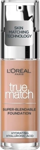 L'Oreal Paris True Match Liquid Foundation, Skincare Infused With Hyaluronic Acid, Spf 17, Available In 40 Shades, 2C Rose Vanilla, 30 Ml