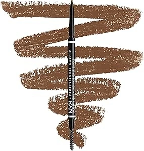 NYX Professional Makeup Micro Brow Pencil, Dual Ended With Mechanical Brow Pencil And Spoolie Brush, Vegan Formula, Shade: Ash Brown