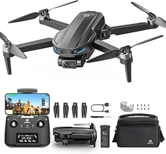 DEERC D65 4K EIS Camera Drone with 2-Axis Gimbal for Adults, 26-Min Long Flight Time, Easy GPS Quadcopter with Brushless Motor, 4K/30FPS, Auto Return, Follow Me, Under 249g, Ideal for Beginners