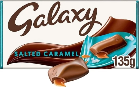 Galaxy Salted Caramel Chocolate Bar, Chocolate Gifts, Milk Chocolate, 135 g