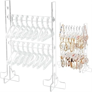 MOFASVIGI Acrylic Earring Holder Stand, Earrings Organiser Jewelry Display Rack for Girls (clear)