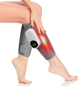 Leg Massager - Calf Massager for Circulation and Pain Relief,3 Intensity Levels, 3 Modes, Heat Function, Type-C Rechargeable, Adjustable Size, Muscle Relaxation 1Pack (Gray)