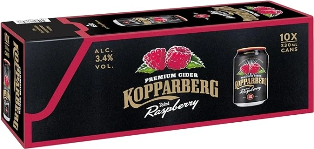 Kopparberg Cider, with Raspberry, 10 x 330ml