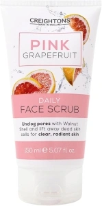 Creightons Pink Grapefruit Daily Face Scrub (150ml) - Unclog pores with Walnut Shell and lift away dead skin cells for clear, radiant skin. Dermatologically tested.