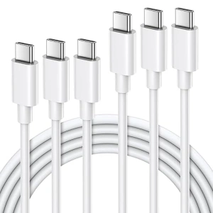 Quntis 3Pack USB C to USB C Charger Cable 60W, Type C to Type C Cable Fast Charging for iPad pro, MacBook Air Charger Cable, Samsung Galaxy, Switch, Google Pixel, iPhone 15 Charger Cable 1M White